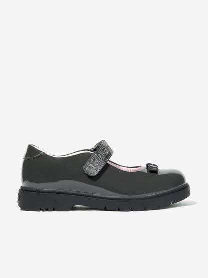 Lelli Kelly Girls Jolie Patent Bow School Shoes in Grey