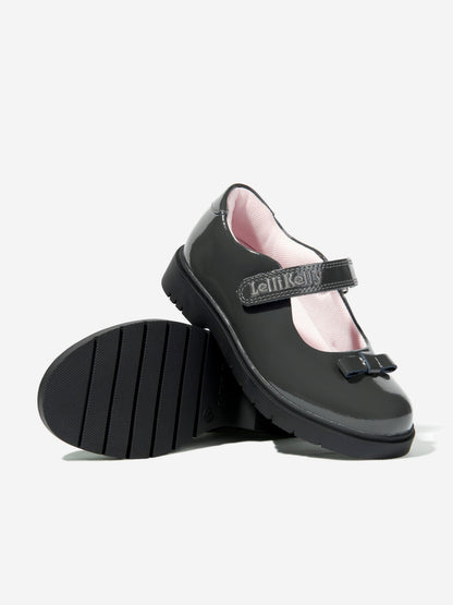 Lelli Kelly Girls Jolie Patent Bow School Shoes in Grey