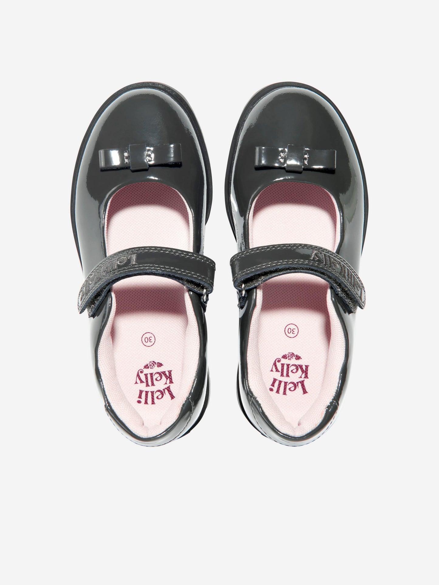 Lelli Kelly Girls Jolie Patent Bow School Shoes in Grey