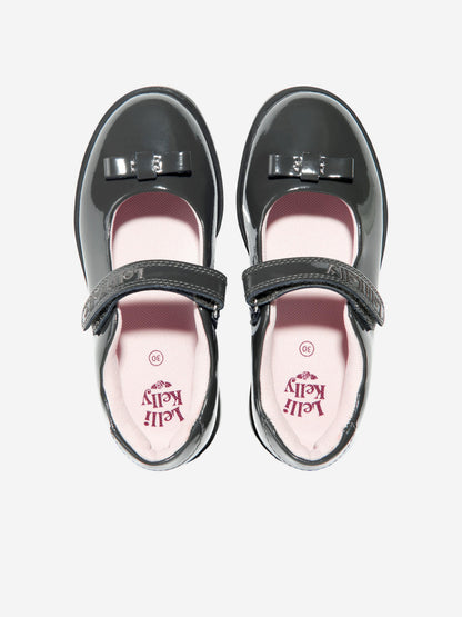 Lelli Kelly Girls Jolie Patent Bow School Shoes in Grey