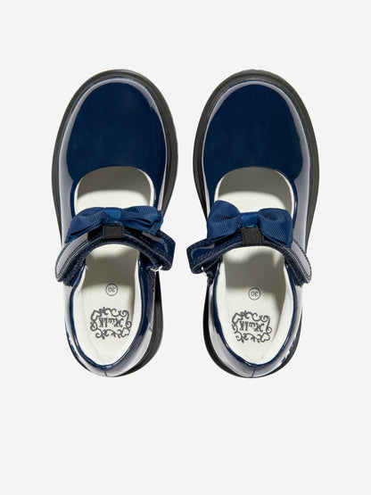 Lelli Kelly Girls Mia Bow Patent School Shoes in Navy