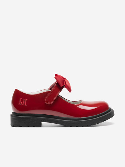 Lelli Kelly Girls Mia Bow Patent School Shoes in Red