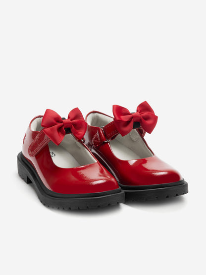 Lelli Kelly Girls Mia Bow Patent School Shoes in Red