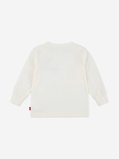 Levi's Baby Boys Long Sleeve Logo T-Shirt in Ivory