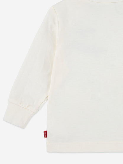 Levi's Baby Boys Long Sleeve Logo T-Shirt in Ivory