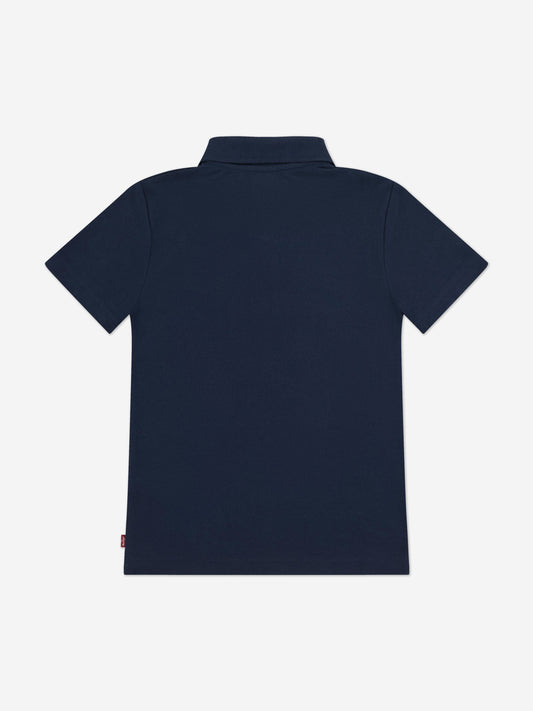 Levi's Boys Back Neck Tape Polo Shirt in Navy