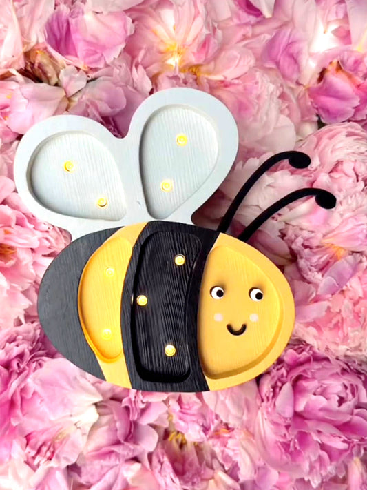 Little Lights Happy Bee Lamp in Yellow (16x18.5x5.5 cm)