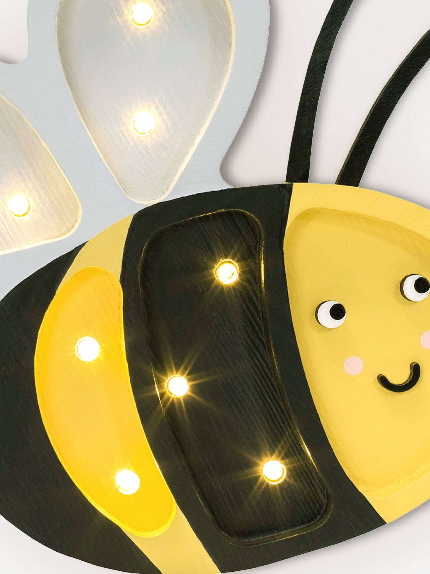 Little Lights Happy Bee Lamp in Yellow (16x18.5x5.5 cm)
