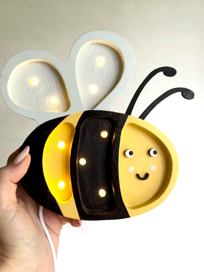 Little Lights Happy Bee Lamp in Yellow (16x18.5x5.5 cm)