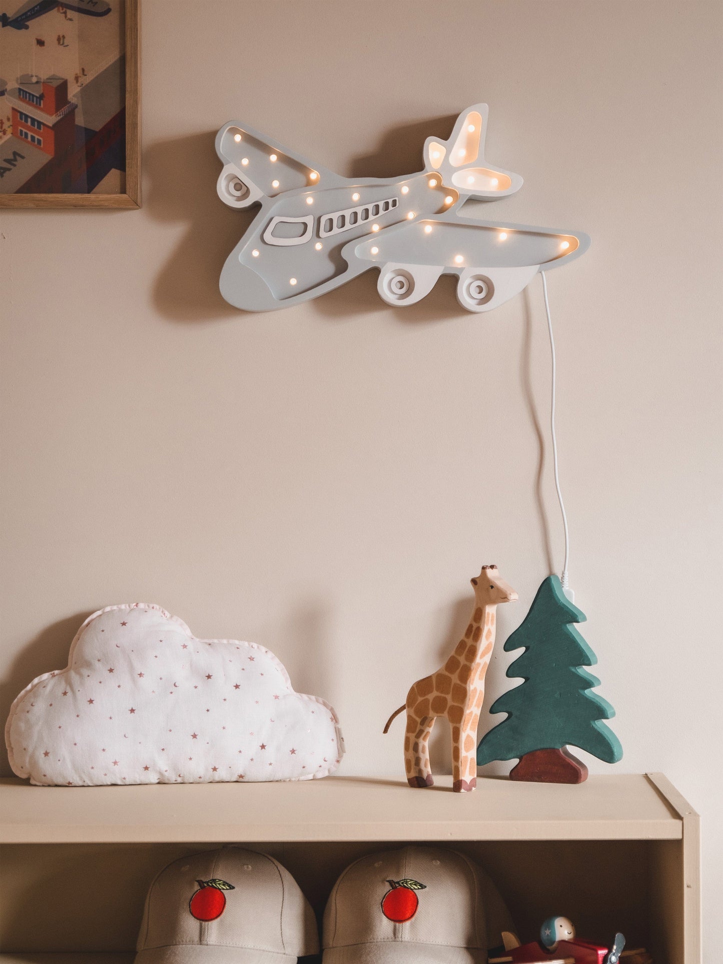 Little Lights Plane Lamp in Grey (21.5x39x5.5 cm)
