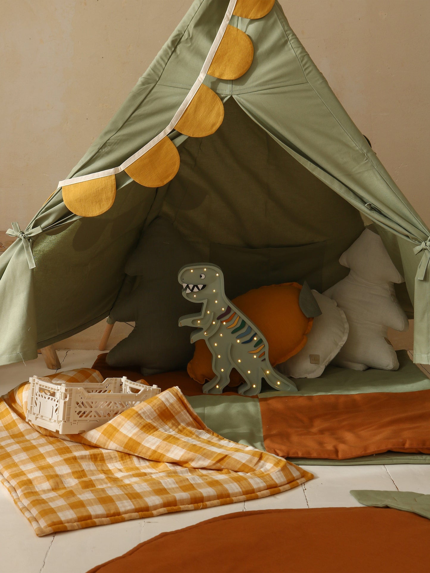 Little Lights Dino T.Rex Lamp in Grey (38.5×26.5x5.5 cm)
