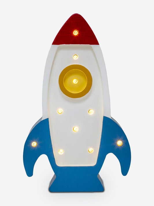 Little Lights Space Rocket Mini Lamp in White (13x22x5.5 cm)