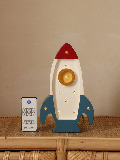 Little Lights Space Rocket Mini Lamp in White (13x22x5.5 cm)
