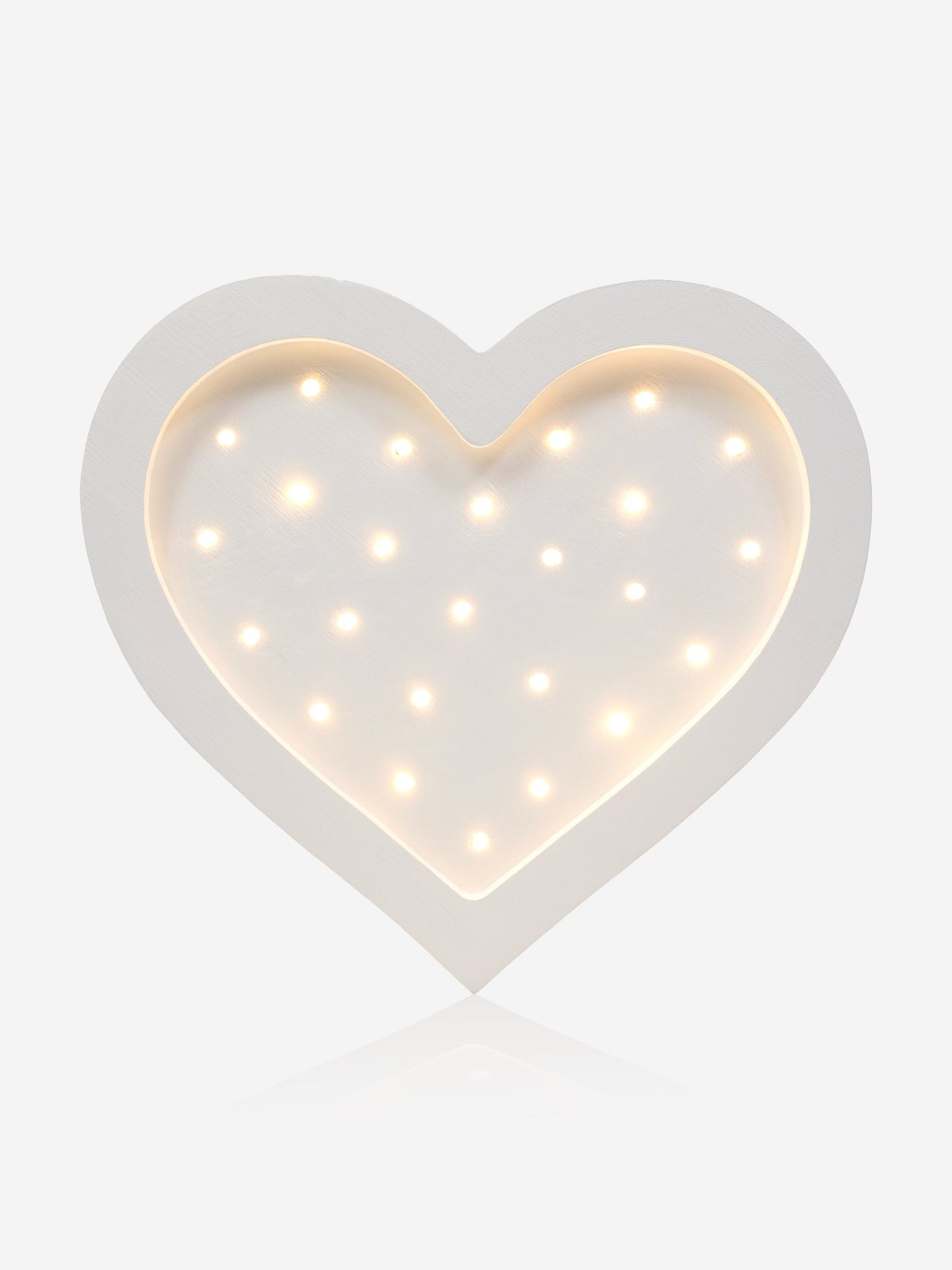 Little Lights Heart Lamp in White (28x28x5.5 cm)