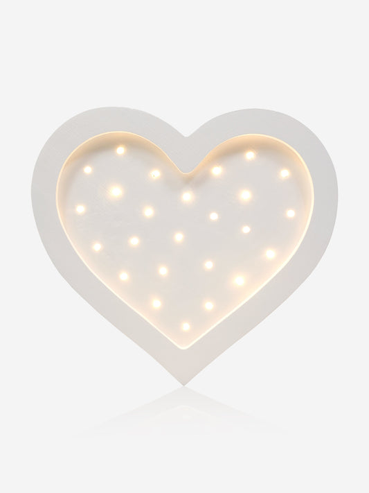 Little Lights Heart Lamp in White (28x28x5.5 cm)