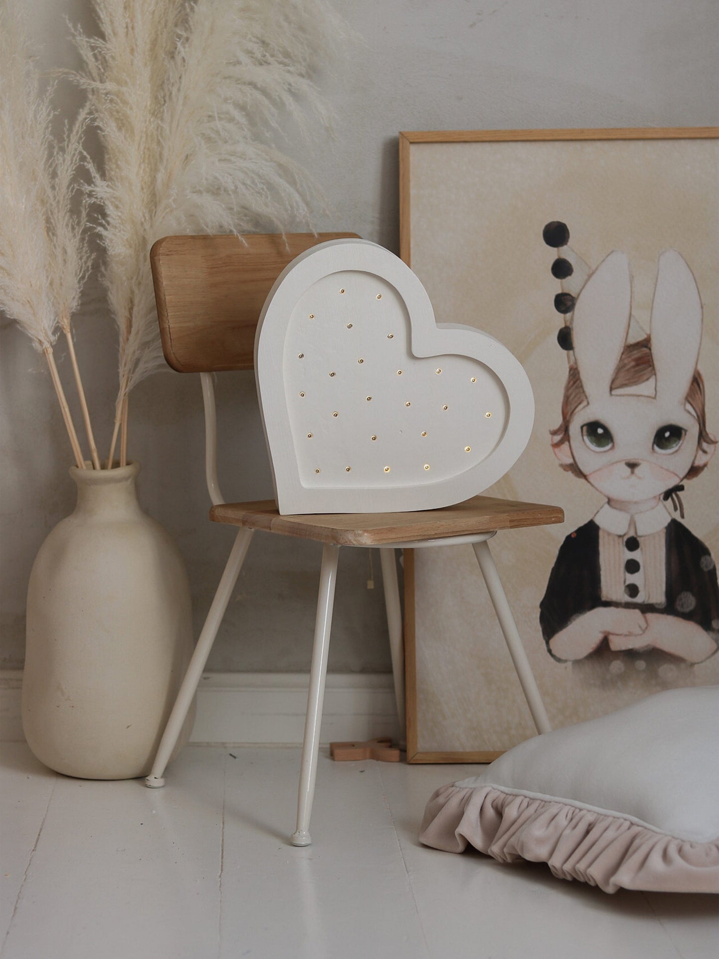 Little Lights Heart Lamp in White (28x28x5.5 cm)