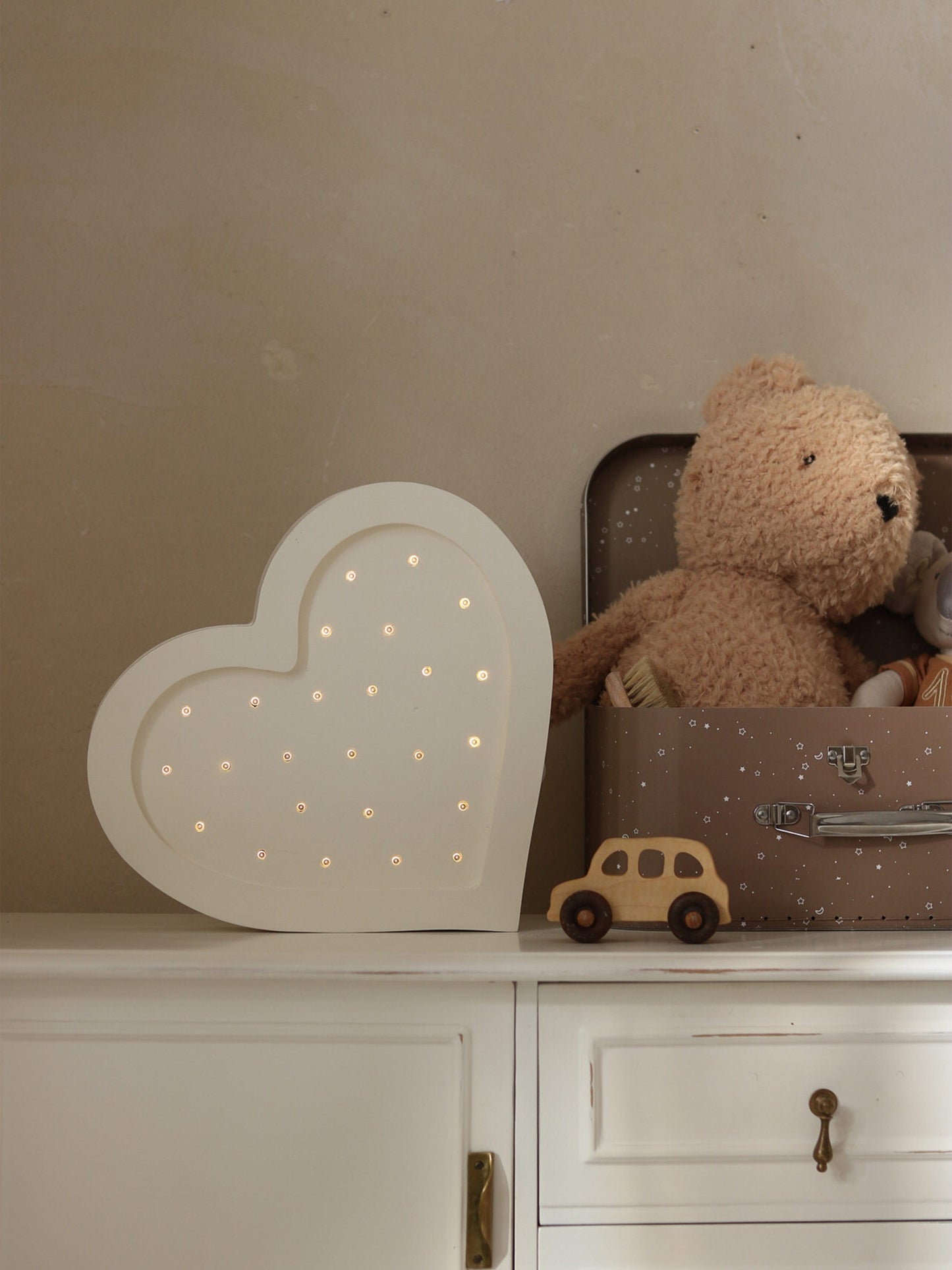 Little Lights Heart Lamp in White (28x28x5.5 cm)