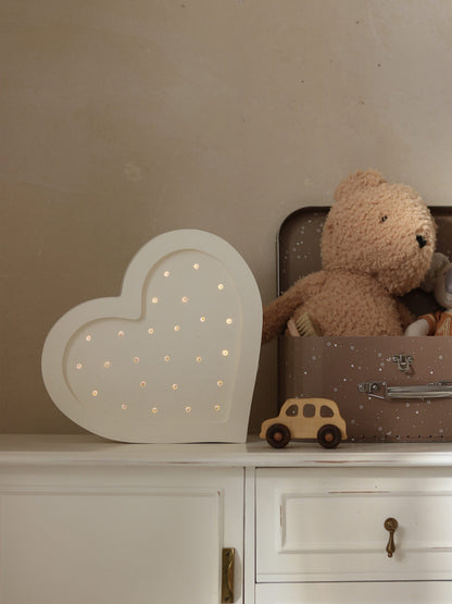 Little Lights Heart Lamp in White (28x28x5.5 cm)