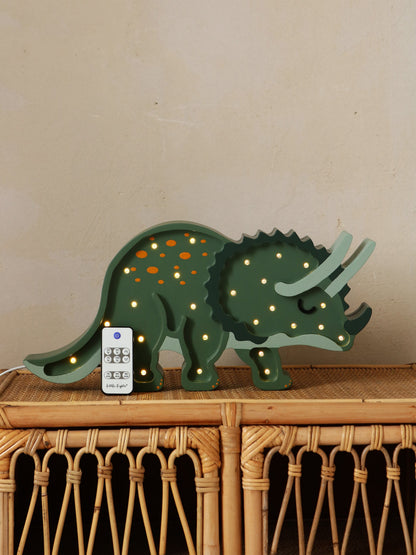 Little Lights Dino Triceratops Lamp in Green (20.5x43.5x5.5 cm)