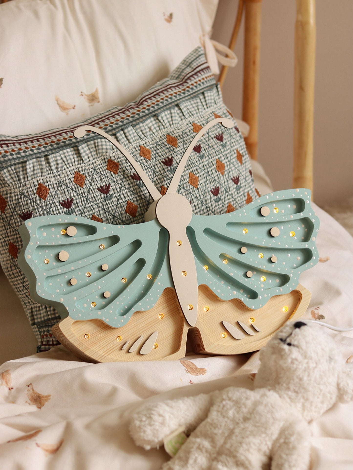 Little Lights Butterfly Lamp in Blue (19x35x5.5 cm)