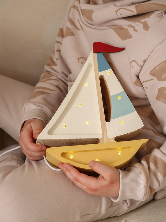 Little Lights Sailboat Lamp in Multicolour (19.5x24x5.5 cm)