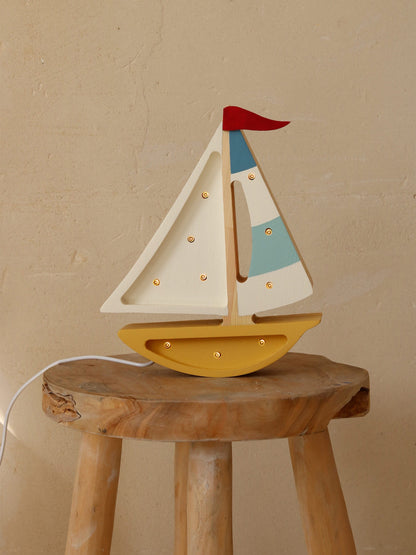 Little Lights Sailboat Lamp in Multicolour (19.5x24x5.5 cm)
