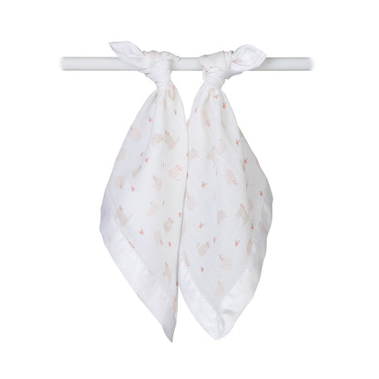Lulujo - 2 Pack Muslin Security Comforter Blanket - Kitty Cat
