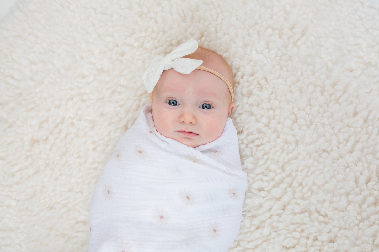 Lulujo - 2 Pack Muslin Swaddles - Daisy / Greenery (100cm x100cm)