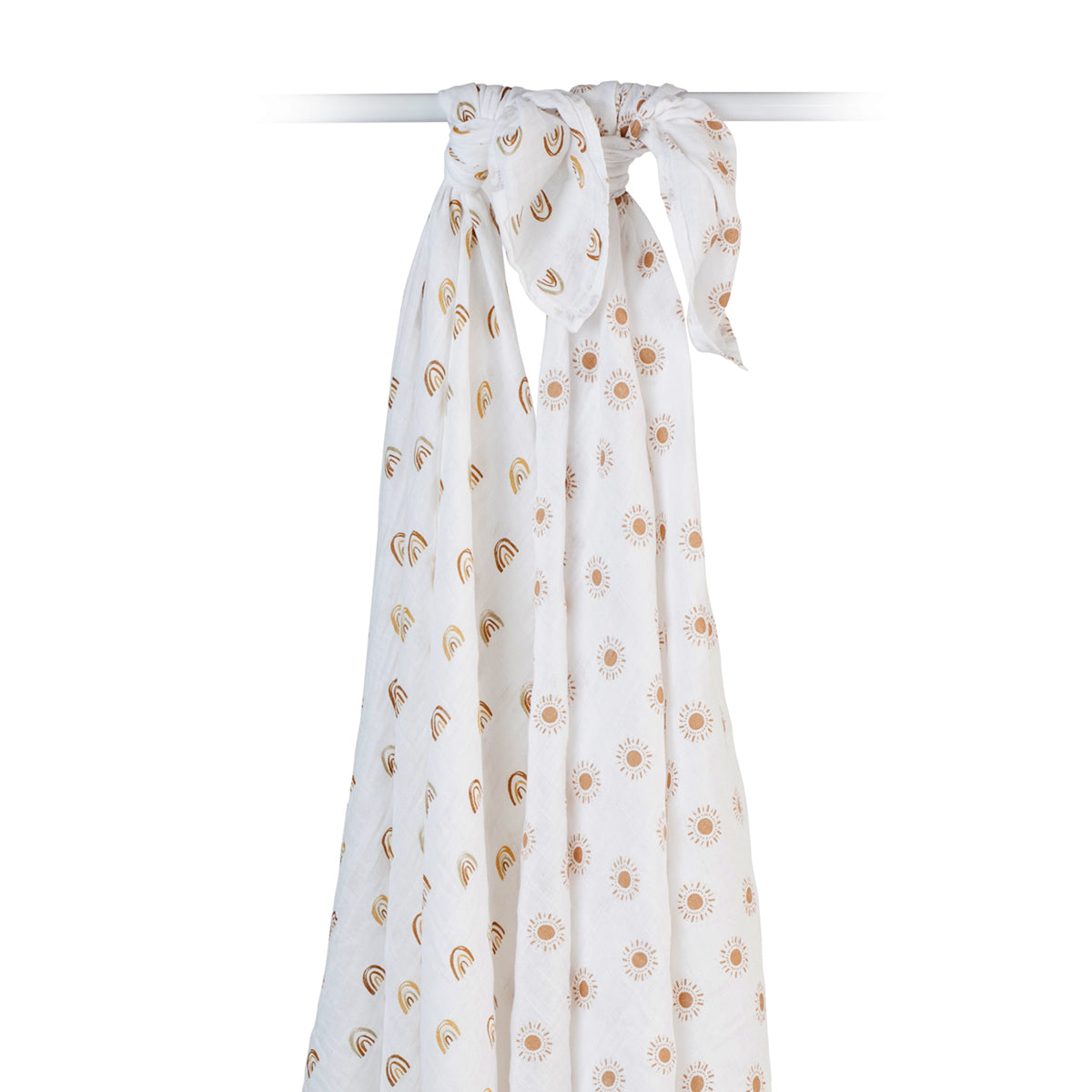 Lulujo - 2 Pack Muslin Swaddles - Rainbows / Suns (100cm x100cm)