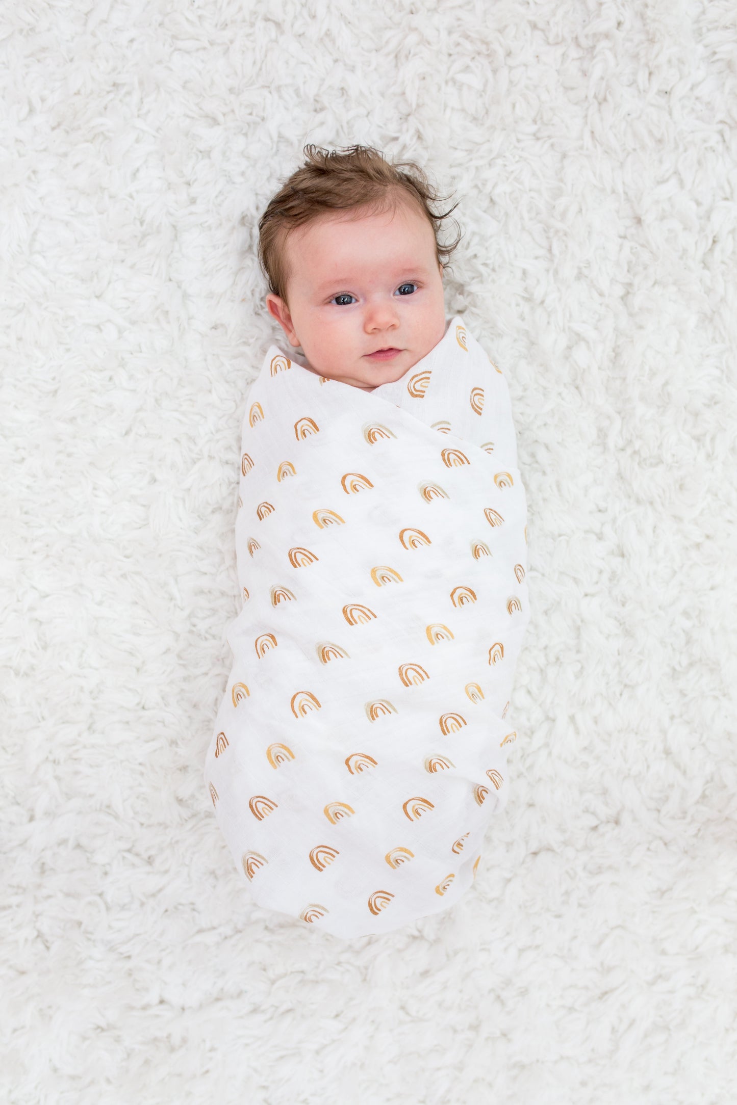 Lulujo - 2 Pack Muslin Swaddles - Rainbows / Suns (100cm x100cm)