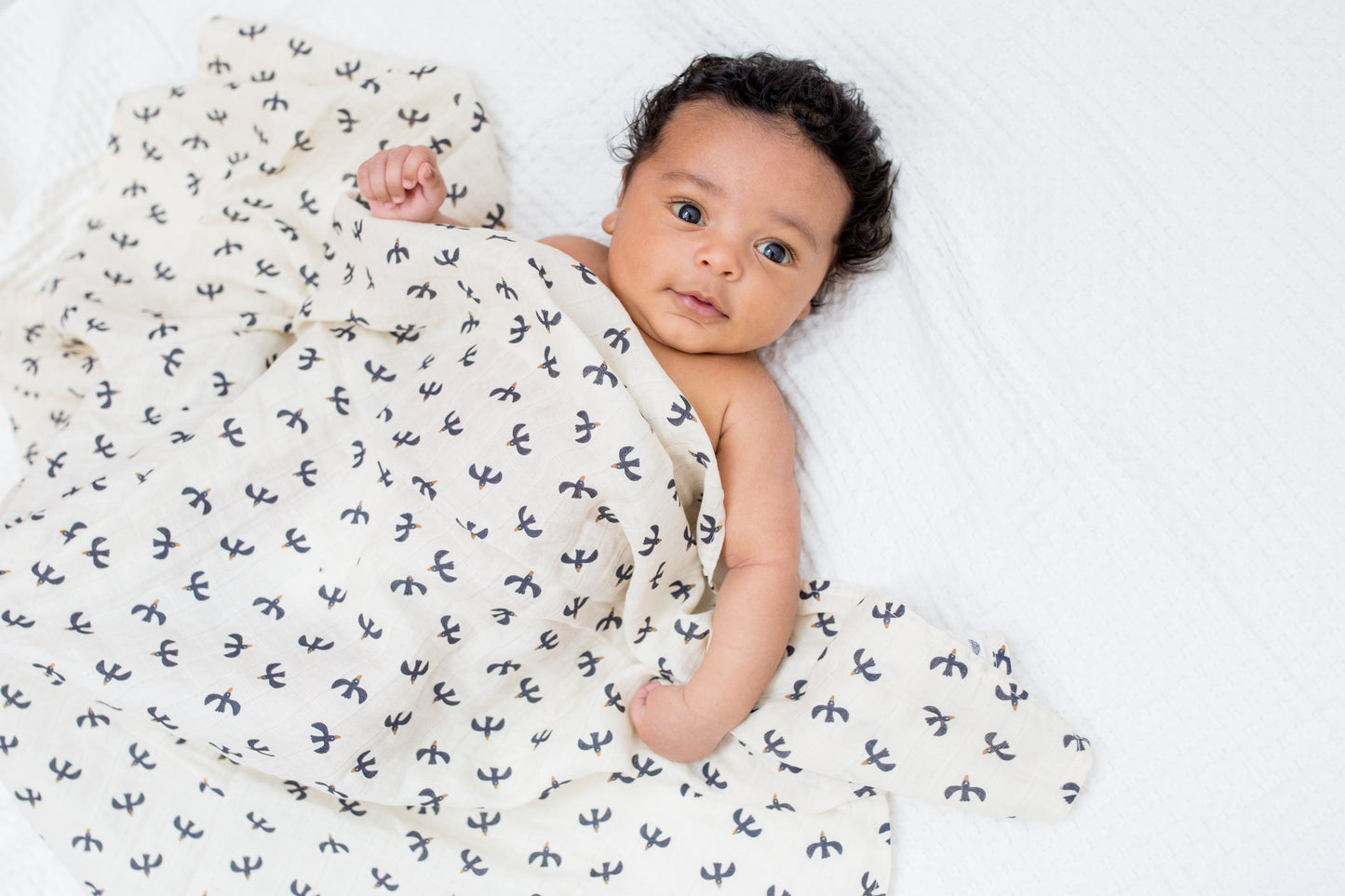 Lulujo - 2 Pack Muslin Swaddles - Blackbird / Mudcloth (100cm x100cm)