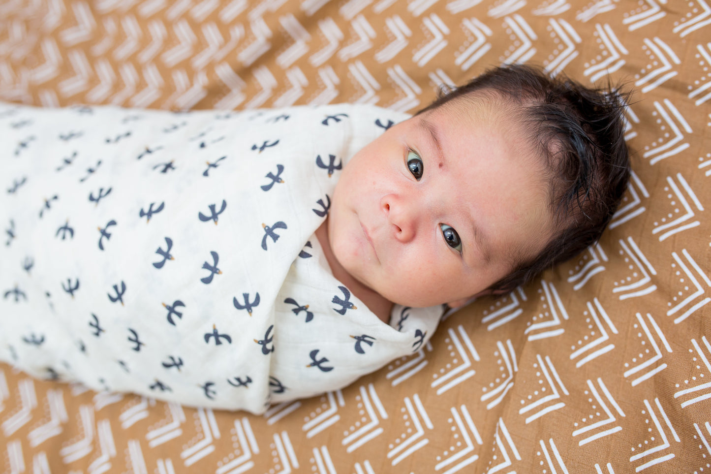Lulujo - 2 Pack Muslin Swaddles - Blackbird / Mudcloth (100cm x100cm)