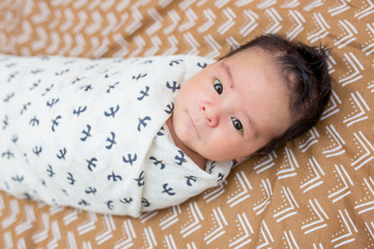 Lulujo - 2 Pack Muslin Swaddles - Blackbird / Mudcloth (100cm x100cm)