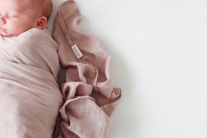 Lulujo - 2 Pack Muslin Swaddles - Mushrooms / Sand (100cm x100cm)