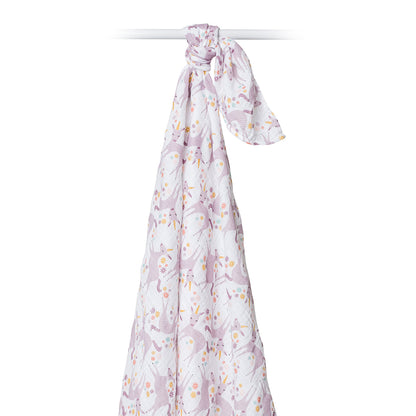 Lulujo - Muslin Swaddle - Unicorns (120cm x 120cm)