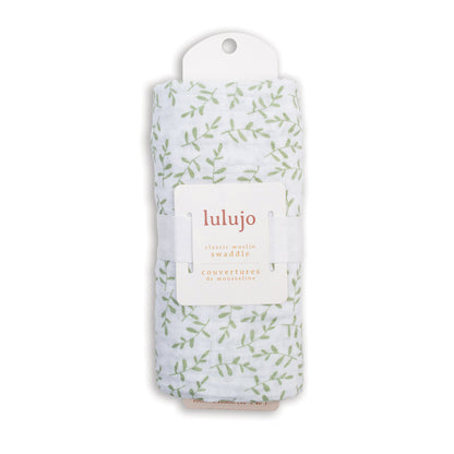 Lulujo - Muslin Swaddle - Greenery (100cm x 100cm)