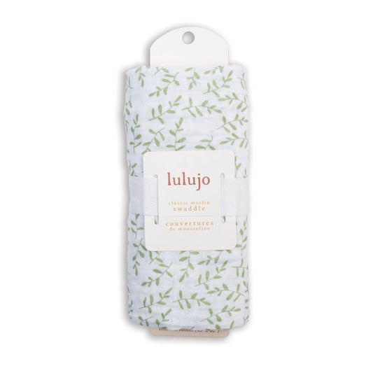 Lulujo - Muslin Swaddle - Greenery (100cm x 100cm)