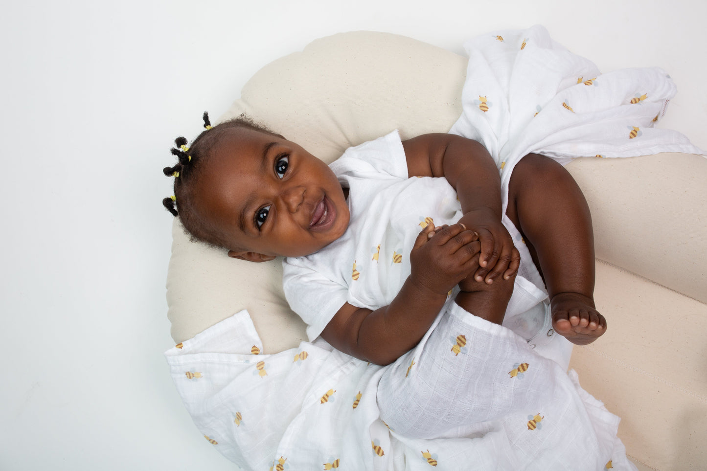 Lulujo - Muslin Swaddle - Bees (100cm x 100cm)
