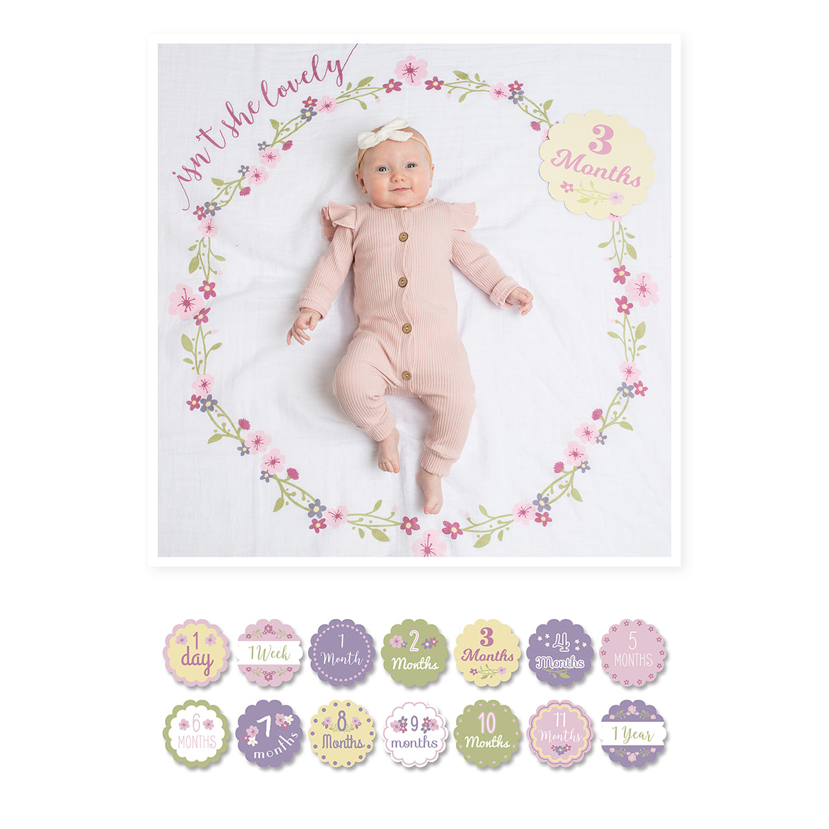 Lulujo - Single Muslin Swaddle & Cards Gift Set- Isn't She Lovely