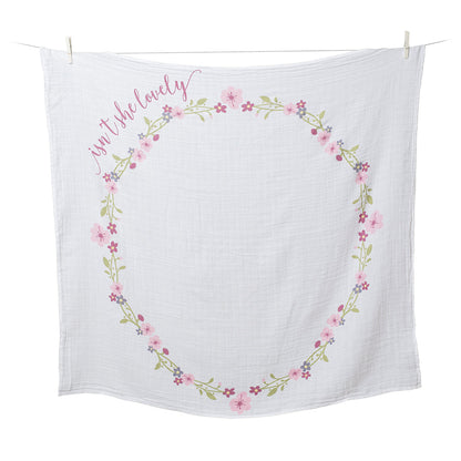 Lulujo - Single Muslin Swaddle & Cards Gift Set- Isn't She Lovely