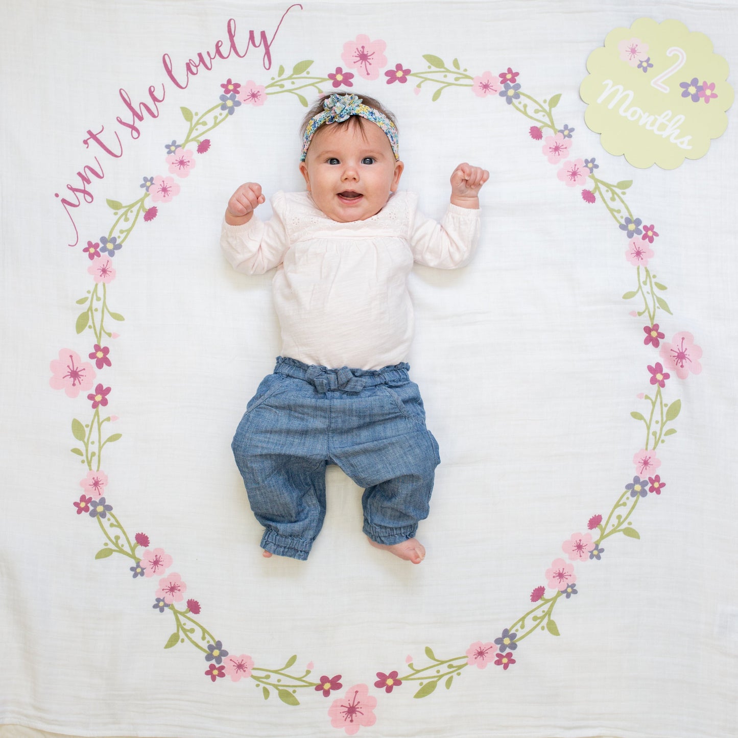 Lulujo - Single Muslin Swaddle & Cards Gift Set- Isn't She Lovely