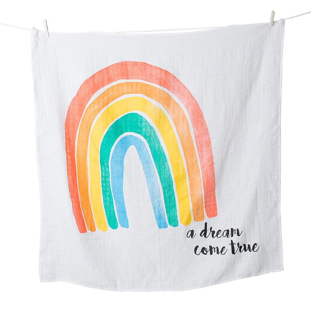 Lulujo - Single Muslin Swaddle & Cards Gift Set- A Dream Come True