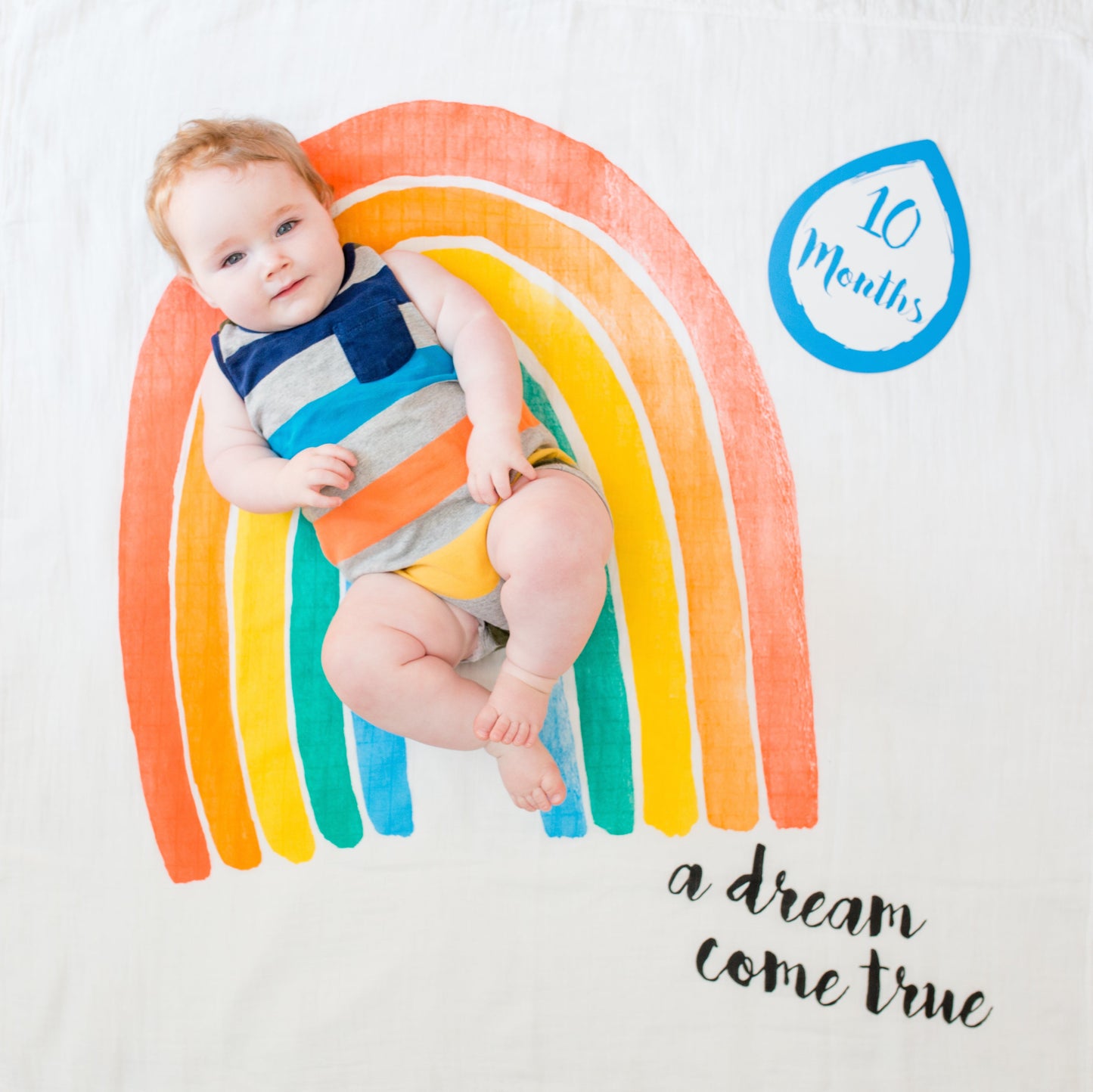 Lulujo - Single Muslin Swaddle & Cards Gift Set- A Dream Come True