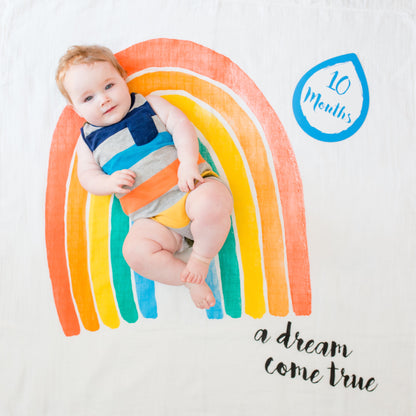 Lulujo - Single Muslin Swaddle & Cards Gift Set- A Dream Come True