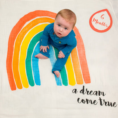 Lulujo - Single Muslin Swaddle & Cards Gift Set- A Dream Come True