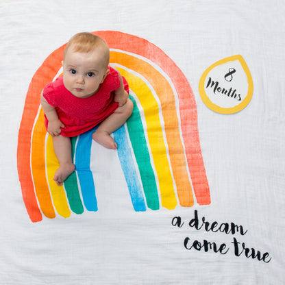 Lulujo - Single Muslin Swaddle & Cards Gift Set- A Dream Come True