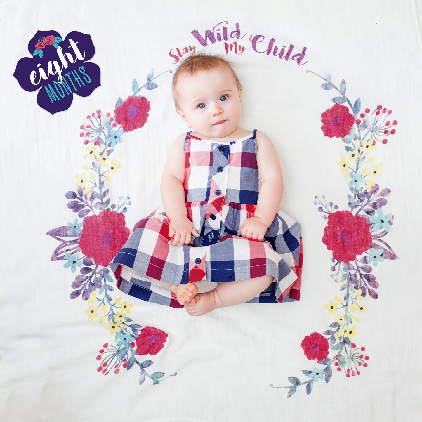 Lulujo - Single Muslin Swaddle & Cards Gift Set- Stay Wild My Child
