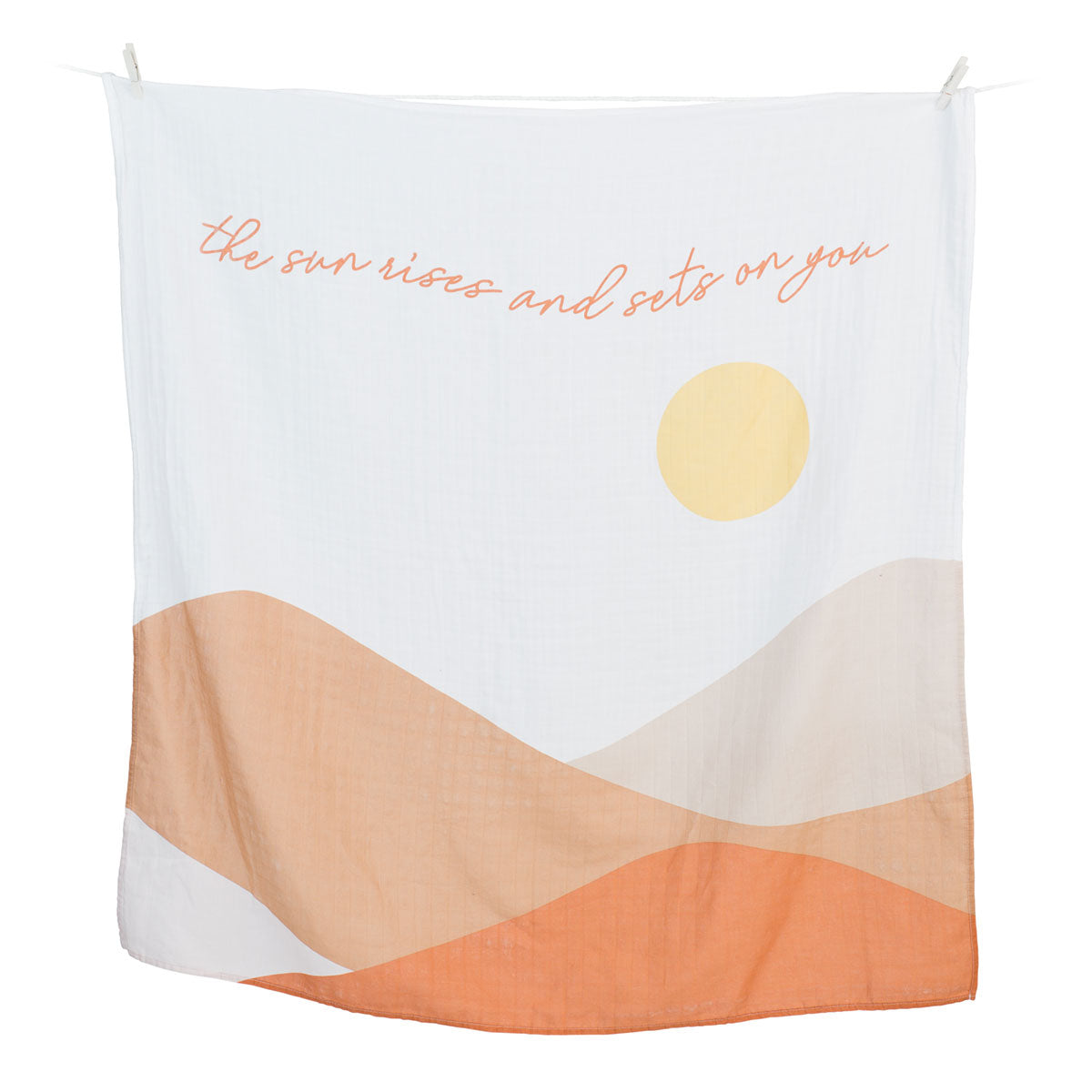 Lulujo - Single Muslin Swaddle & Cards Gift Set- Sun Rise