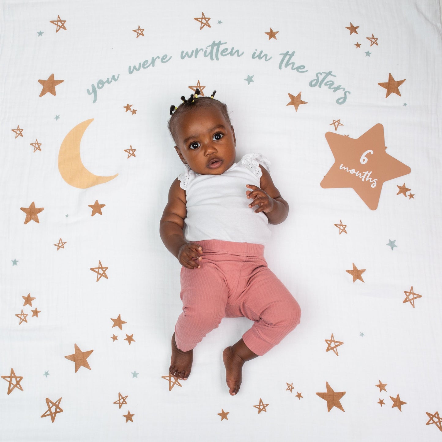Lulujo - Single Muslin Swaddle & Cards Gift Set- Written In The Stars