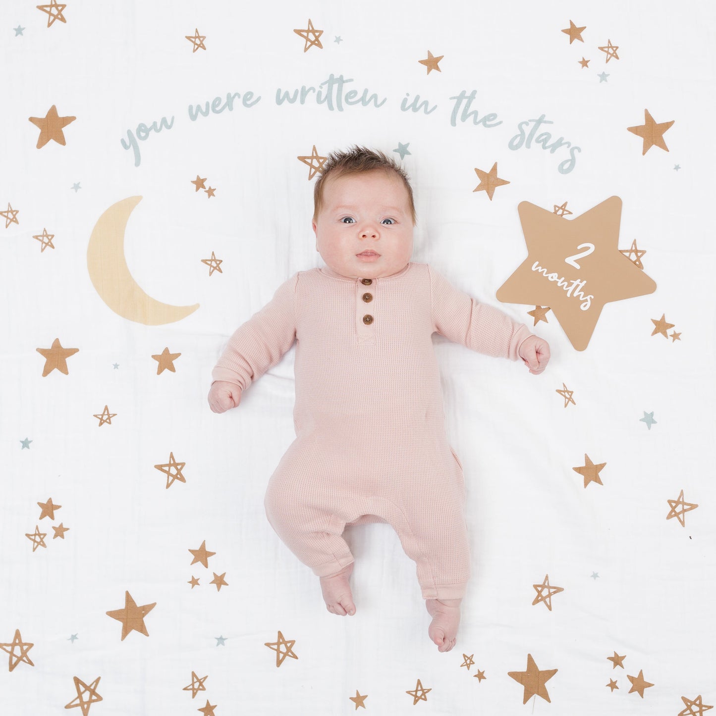 Lulujo - Single Muslin Swaddle & Cards Gift Set- Written In The Stars